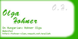 olga hohner business card